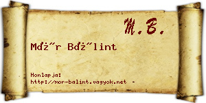Mór Bálint névjegykártya