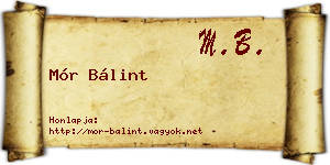 Mór Bálint névjegykártya